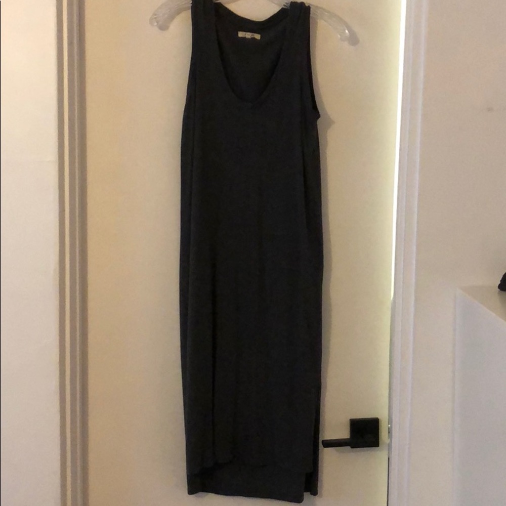 Madewell charcoal tank midi dress